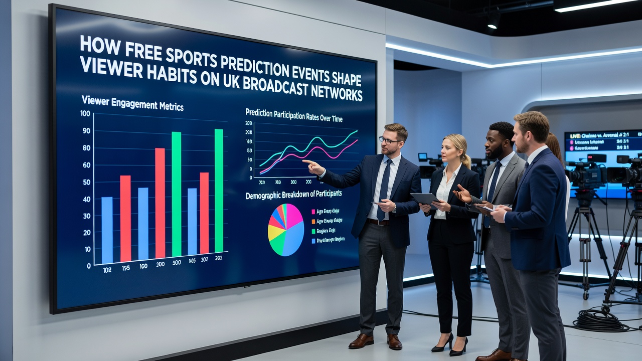 Viewers engaging with prediction apps while watching UK sports broadcasts on television
