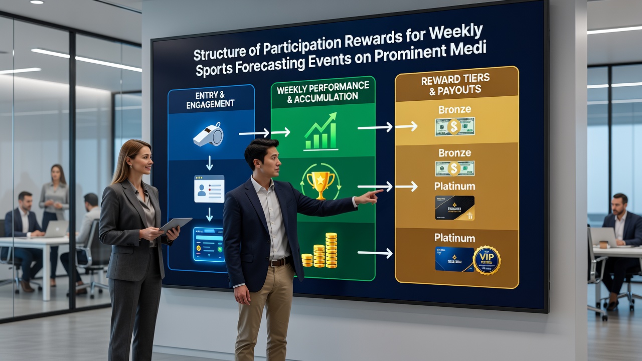 Detailed breakdown of tiered rewards and point distribution in weekly forecasting events